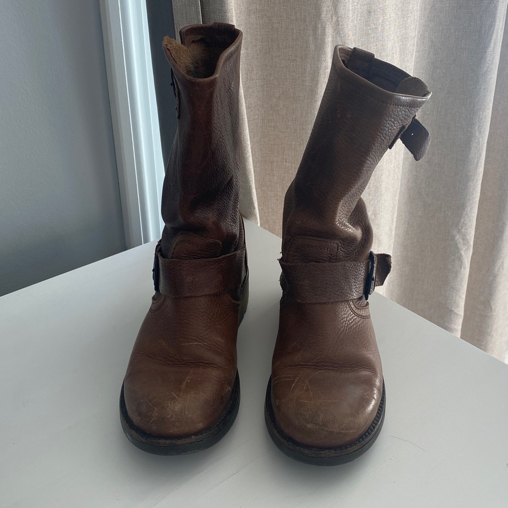 Bullboxer Brown Leather Mid-Calf Boots